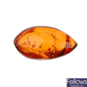 Two pieces of natural Dominican Republic amber with inclusions.