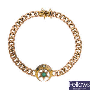 An early 20th century gold and gem-set bracelet.