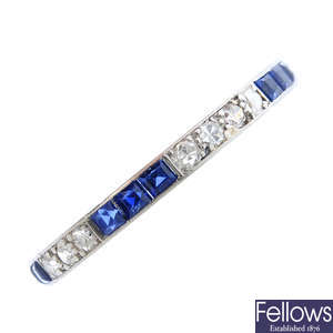 An early 20th century sapphire and diamond full eternity ring.