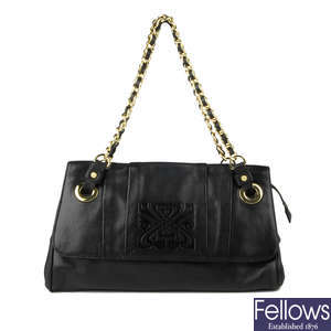 BIBA - a black leather handbag.
