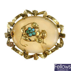 A mid Victorian forget-me-not brooch.