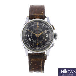 HEUER - a gentleman's stainless steel chronograph wrist watch.
