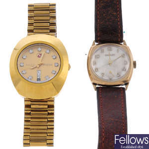 RADO - a gentleman's gold plated DiaStar bracelet watch with a Chalet watch