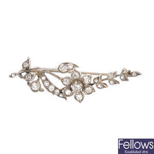 An early 20th century diamond floral brooch.