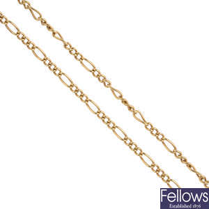 A 9ct gold chain necklace.