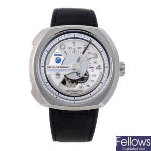 SEVENFRIDAY - a gentleman's stainless steel V1/01 wrist watch.