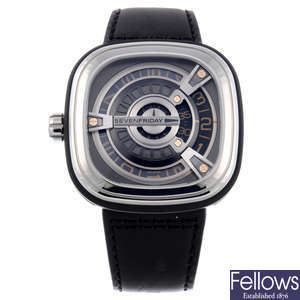 SEVENFRIDAY - a gentleman's bi-material M1/03 wrist watch.