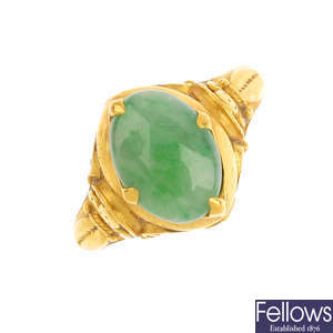 A jade dress ring.