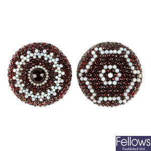 Two garnet and paste brooches.