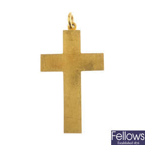 An early 20th century gold cross pendant.