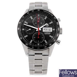 (52210) TAG HEUER - a gentleman's stainless steel Carrera chronograph bracelet watch.