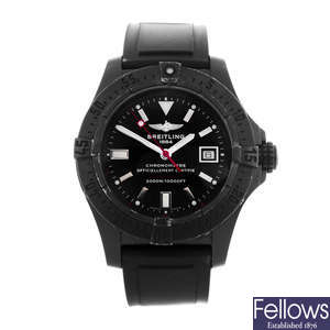BREITLING - a limited edition gentleman's PVD-treated stainless steel Avenger Seawolf Blacksteel wrist watch.