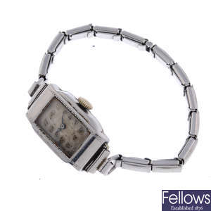 ROLEX - a lady's stainless steel bracelet watch.