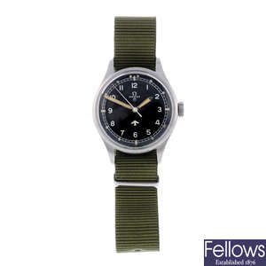 OMEGA - a gentleman's stainless steel military issue wrist watch.