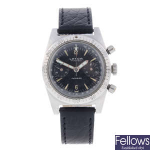 LATOR - a gentleman's stainless steel chronograph wrist watch.