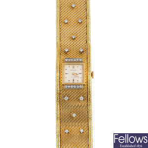 ROLEX - a lady's mid 20th century diamond 'Precision' bracelet watch.