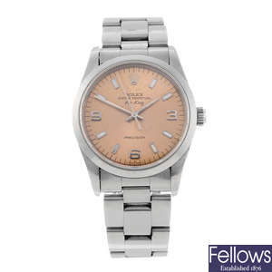ROLEX - a gentleman's stainless steel Oyster Perpetual Air-King Precision bracelet watch.