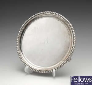 A small George IV silver salver. 