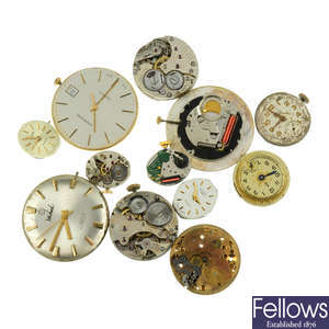 A bag of assorted watch movements. Approximately 250.