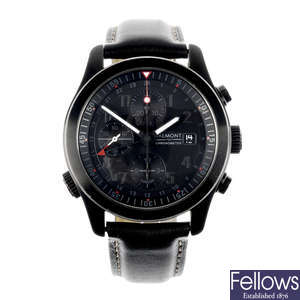 BREMONT - a gentleman's PVD-treated stainless steel GMT chronograph wrist watch.
