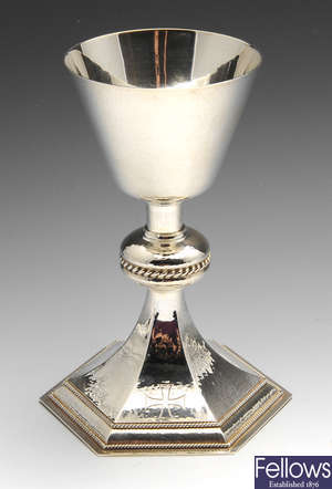 A mid-twentieth century silver chalice.