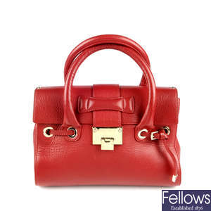 JIMMY CHOO - a red leather Rosalie handbag.
