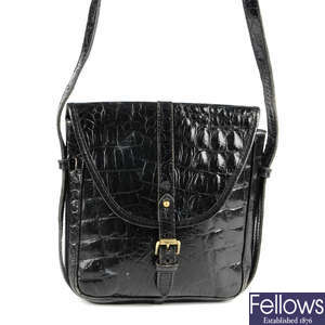 MULBERRY - a vintage Congo leather messenger handbag.