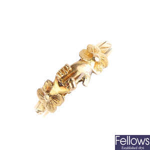 A 19th century gold fede ring.