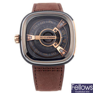 SEVENFRIDAY - a gentleman's bi-material M2/02 wrist watch.