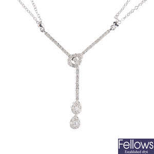 MAPPIN & WEBB - an 18ct gold diamond necklace.
