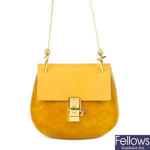 CHLOÉ - a Small Drew leather and suede crossbody handbag.