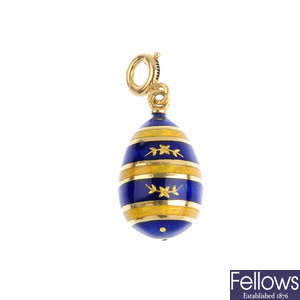 FABERGE - an enamel egg pendant.