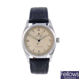 ROLEX -  a gentleman's stainless steel Oyster Perpetual wrist watch.