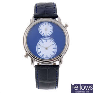 THEO FENNELL - a gentleman's 18ct white gold Dual Time wrist watch.
