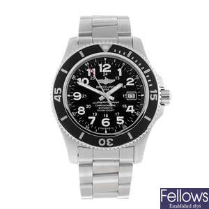 BREITLING - a gentleman's stainless steel SuperOcean II 44 bracelet watch.