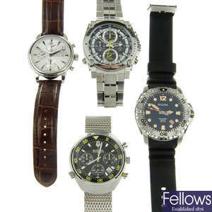 A group of four assorted Bulova watches.