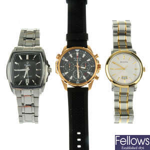 A group of fifteen assorted Bulova watches.