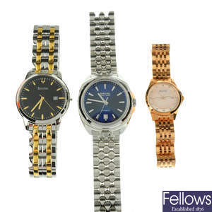A group of sixteen assorted Bulova watches.
