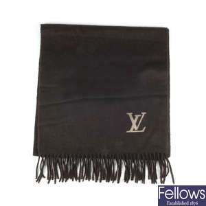 LOUIS VUITTON - a brown Cashmere scarf.