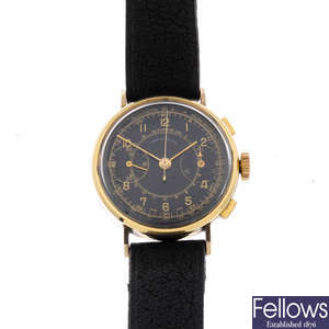 A gentleman's gold plated chronograph wrist watch.