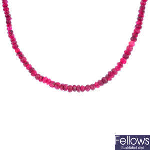 A ruby necklace.