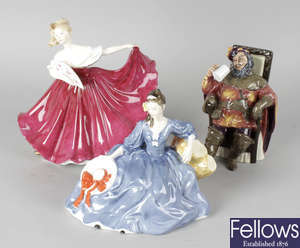 A collection of fourteen Royal Doulton figurines.