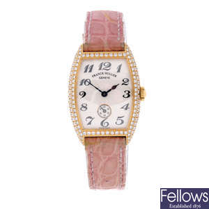 FRANCK MULLER - a lady's 18ct yellow gold Cintree Curvex wrist watch.