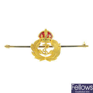 A military brooch.