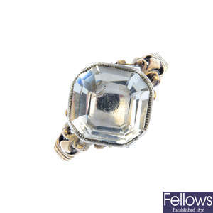A rock crystal dress ring.