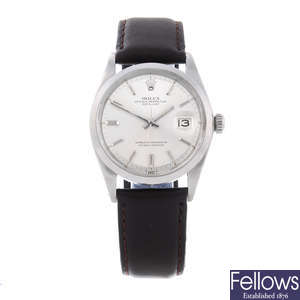 ROLEX - a gentleman's stainless steel Oyster Perpetual Datejust wrist watch.