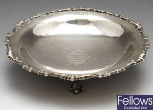 A 1930's shallow silver dish.
