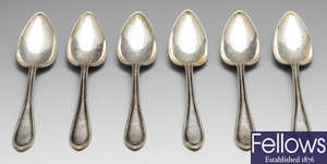 A selection of flatware to include a set of six grapefruit spoons, various condiment spoons, etc. 