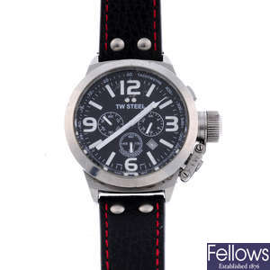 TW STEEL - a gentleman's stainless steel chronograph wrist watch.
