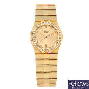 CHOPARD - an 18ct yellow gold St. Moritz bracelet watch.